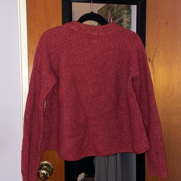 Superdry Tweed Ribbed Chunky Red Pullover - Picture 4 of 5